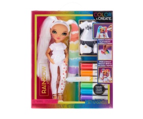 Кукла Rainbow High - Color & Create Fashion Doll, с права коса на две опашки