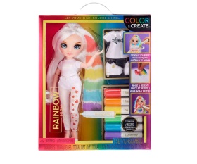 Кукла Rainbow High - Color & Create Fashion Doll, с дълга леко къдрава коса