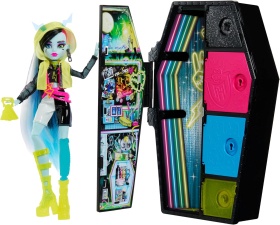 Кукла Monster High Frankie Stein с гардероб и 19 изненадващи модни аксесоара,серия неон