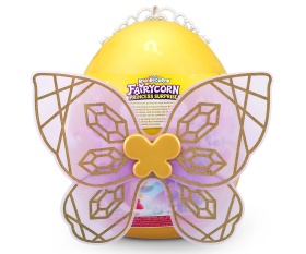 Рейнбоукорнс Fairycorrn Princess: Плюшена изненада, бяла корона със жълто сърце и крила със златен кант