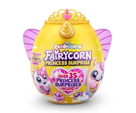 Рейнбоукорнс Fairycorrn Princess: Плюшена изненада, жълта корона с розово сърце и лилави крила