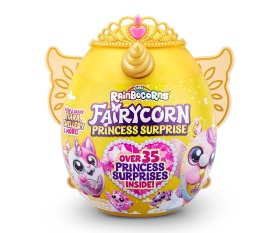 Рейнбоукорнс Fairycorrn Princess: Плюшена изненада, жълта корона с розово сърце и жълти крила