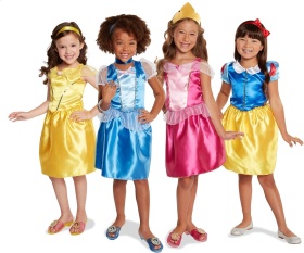 Disney Princess - Сандък с автентични костюми от филми на Дисни - 4 принцеси