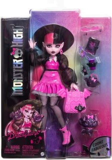 Модна кукла Monster High, Draculaura с аксесоари и домашен любимец 