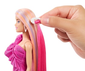 Кукла Barbie - Комплект с много дълга цветна коса за прически