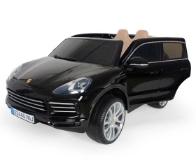 Електрическа кола Porsche Cayenne S за две деца Injusa, с дистанционно и батерия 12V, черна