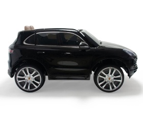 Електрическа кола Porsche Cayenne S за две деца Injusa, с дистанционно и батерия 12V, черна