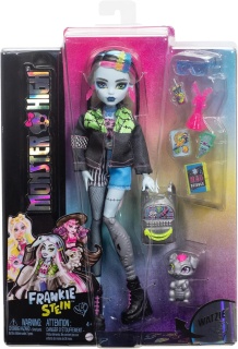 Модна кукла Monster High, Frankie Stein с аксесоари и домашен любимец кученцето Уотзи