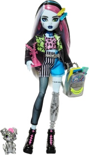 Модна кукла Monster High, Frankie Stein с аксесоари и домашен любимец кученцето Уотзи