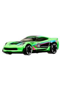 Метална количка Hot Wheels Neon Speeders, Corvette C7 Z06