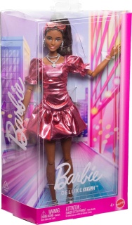 Кукла Barbie Deluxe Style - с металическа коралова бална рокля