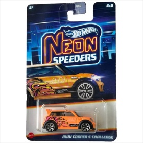 Метална количка Hot Wheels Neon Speeders, Mini Cooper S Challenge