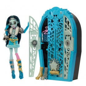 Кукла Monster High Франки Стайн с гардероб и 19 изненадващи модни аксесоара,Hauntlywood Mysteries