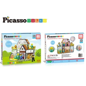 Picasso STEAM Магнитен конструктор Семейна къща - двустранни плочки 65 части