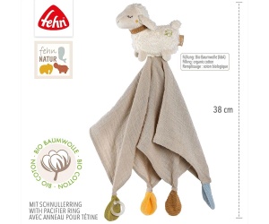 babyFEHN - Кърпа за гушкане Овца Bio FehnNATUR, 38см