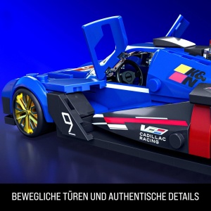 Mattel Brick Shop Комплект за сглобяване на Hot Wheels Cadillac Project GTP Hypercar с 236 части
