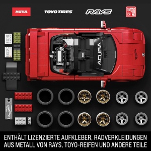 Mattel Brick Shop Комплект за сглобяване Hot Wheels Elite Series '90 Acura NSX с 876 части
