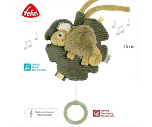 babyFEHN - Мека музикална играчка Хамелеон Lazy, Crazy & Pink, 14 см