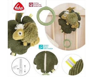babyFEHN - Мека музикална играчка Хамелеон Lazy, Crazy & Pink, 14 см
