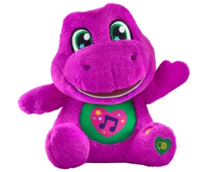 Fisher Price - Барни музикална плюшена фигурка с микрофон, 26 см