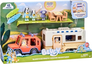 Блуи - Комплект семейната кола с каравана и три фигурки