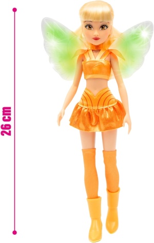 Кукла Winx Fairy със светещи крила - Стела с блестящ костюм 