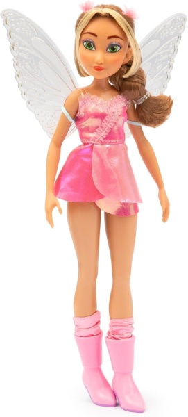 Кукла Winx Fairy със светещи крила - Флора с блестящ костюм 