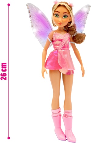 Кукла Winx Fairy със светещи крила - Флора с блестящ костюм 
