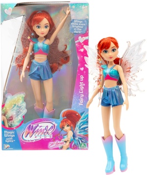 Кукла Winx Fairy със светещи крила - Блум с блестящ костюм 