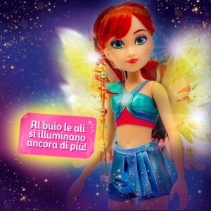 Кукла Winx Fairy със светещи крила - Блум с блестящ костюм 