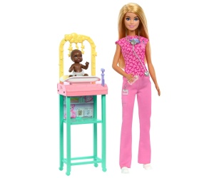 Кукла Barbie - С професия педиатър, блондинка