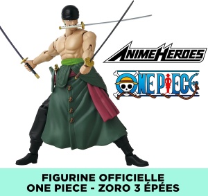 BANDAI - Аниме герой - One Piece - фигурка Ророноа Зоро 17 см 
