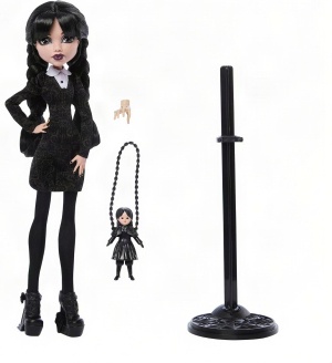 Колекционерска кукла Monster High x Wednesday Addams в черна рокля